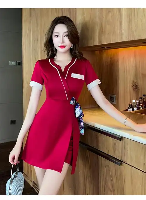 技师工作服性感女装大码足疗按摩工服装养生馆美容师工衣套装足浴气质