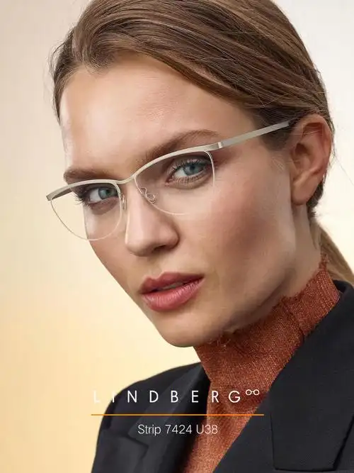 lindberg7424林德伯格时尚休闲半框眼镜架