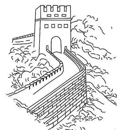 长城的简笔画 长城的简笔画带颜色