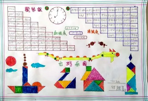 经开三小一年级十班数学小报