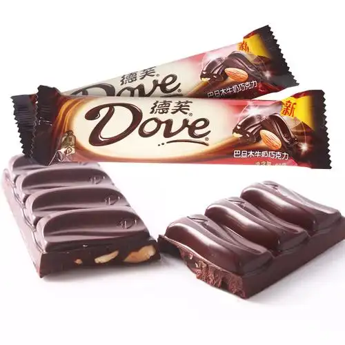 德芙(dove) 德芙 巧克力 巴旦木牛奶 43克 (排块单条装糖果巧克力喜糖