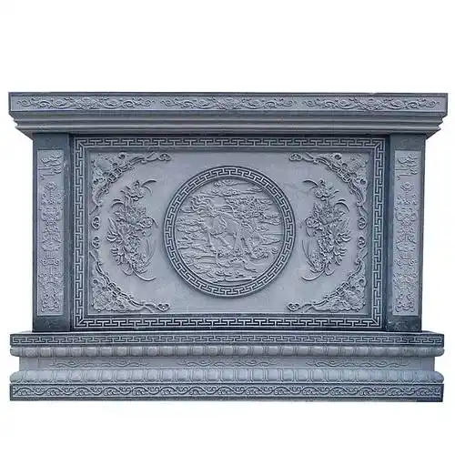 浙江金华大型青石石雕照壁福字石雕照壁影门石照壁迎门墙图片样式