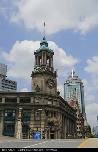 蓝天白云上海优秀建筑人民邮政