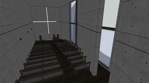 [su模型]安藤忠雄光之教堂建筑模型设计