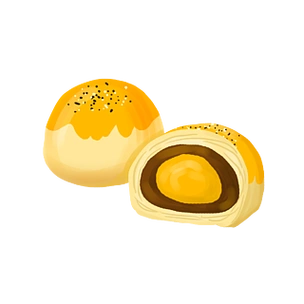 原创手绘卡通蛋黄酥传统小吃糕点插画元素