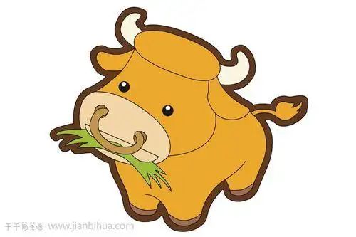 爱吃草的小牛简笔画老黄牛简笔画吃草的奶牛简笔画老黄牛简笔画老牛简