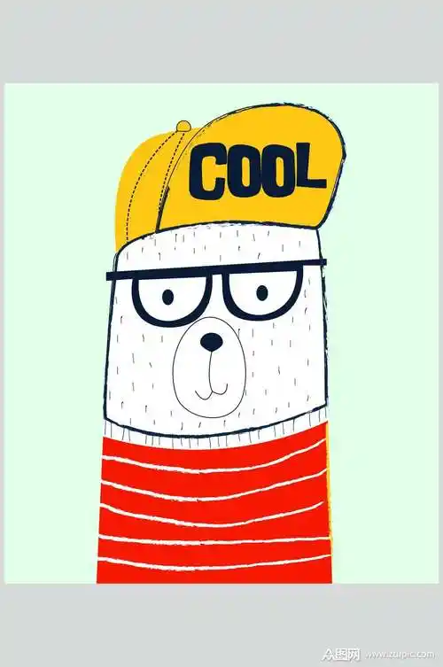 cool卡通动物矢量素材素材