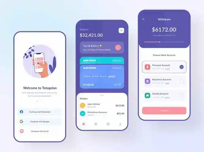 简洁现代扁平化金融财务管理账单应用app界面设计套件ui素材