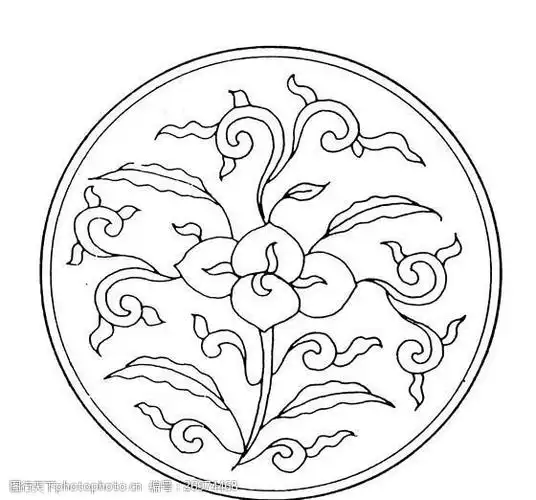 清代团花图案中国传统图案_0005