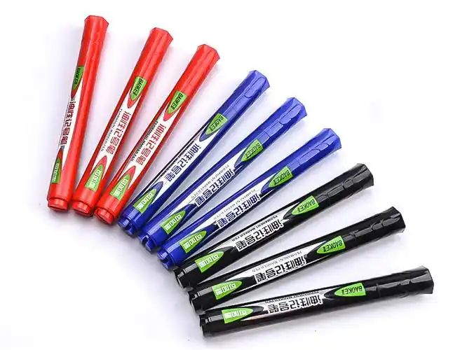 宝克mp2912油性记号笔黑色防水不掉色粗头划重点可加墨水物流笔