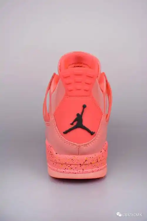 乔丹air jordan 4 retro hot punch 粉红糖果漆皮镜面篮球鞋_粉色