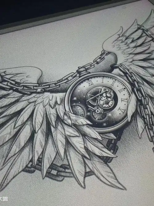 翅膀时钟设计手稿