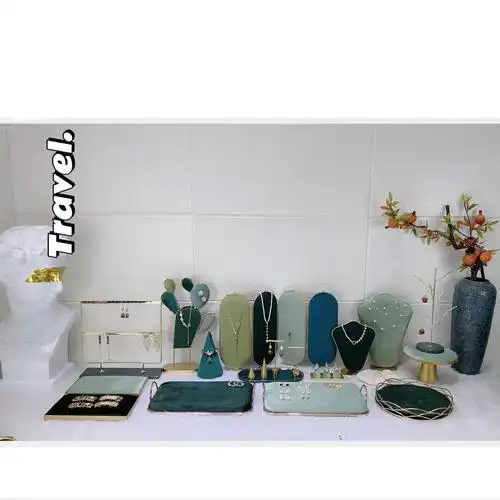 新款饰品陈列摆台四联屏风项链展示道具仙人掌珠宝首饰陈列展示架