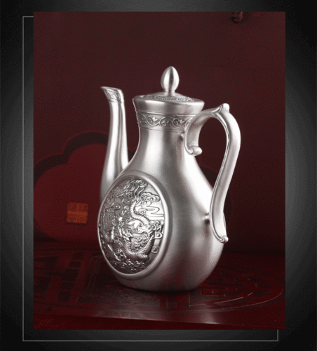 银酒壶999纯银家用酒具套装高档银器工艺品收藏送礼复古龙凤酒杯