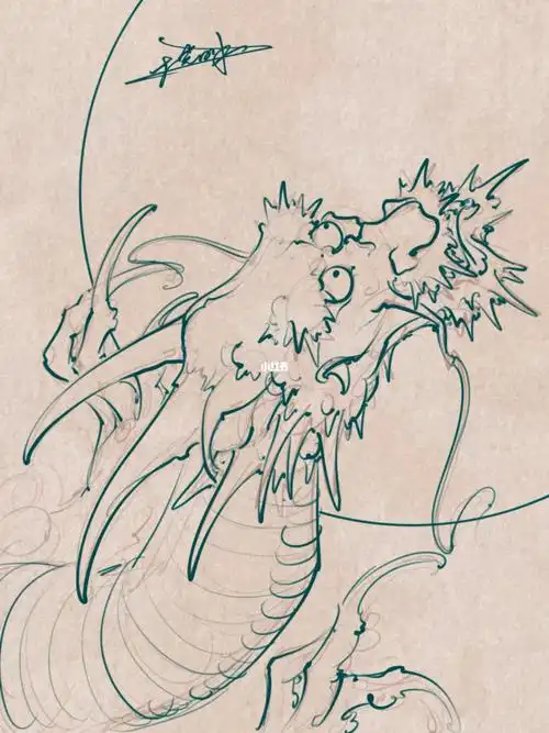 潦草速写绘画教程龙头走向