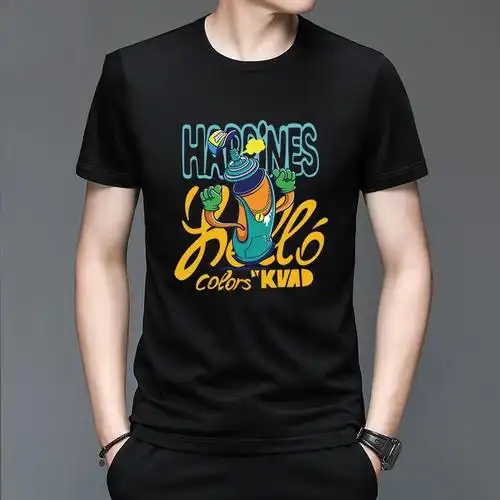 oyy10款黑色180克纯棉时尚百搭短袖t恤lz