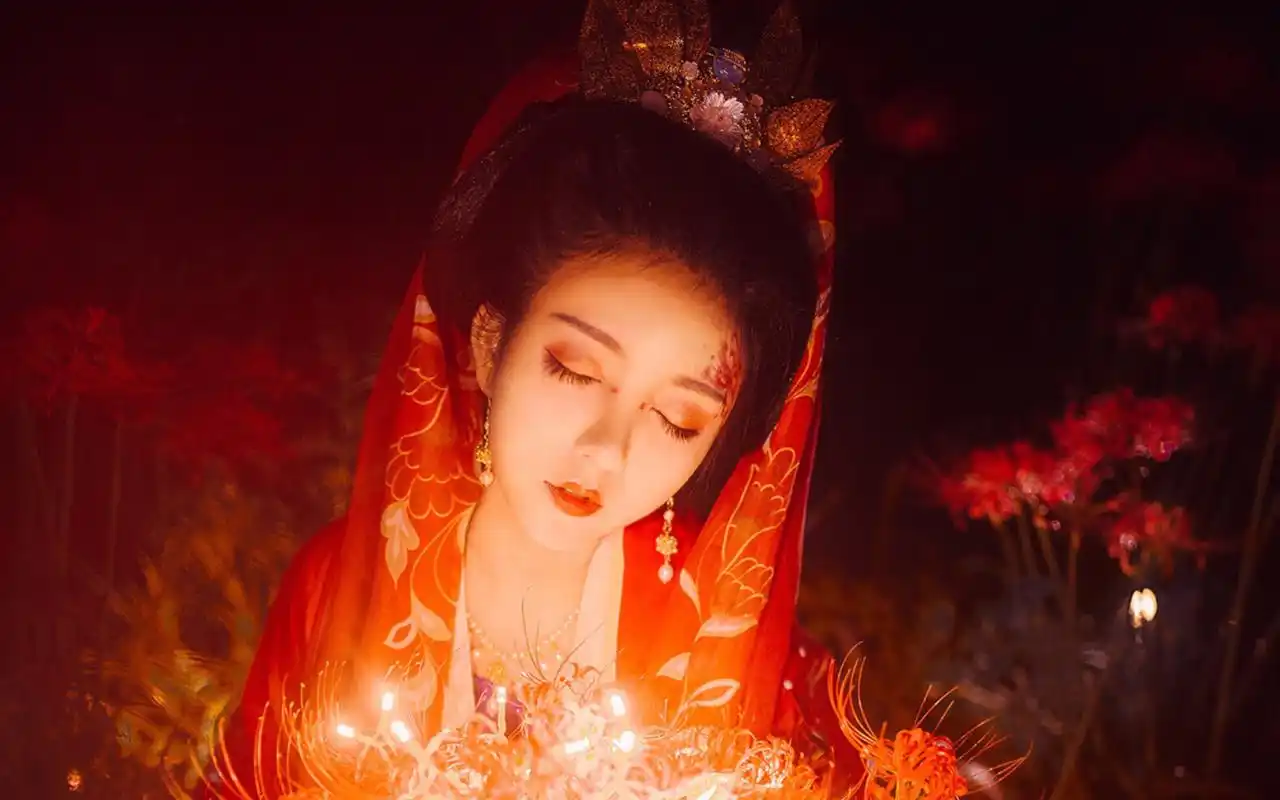 古风美人美艳红妆写真图片桌面壁纸