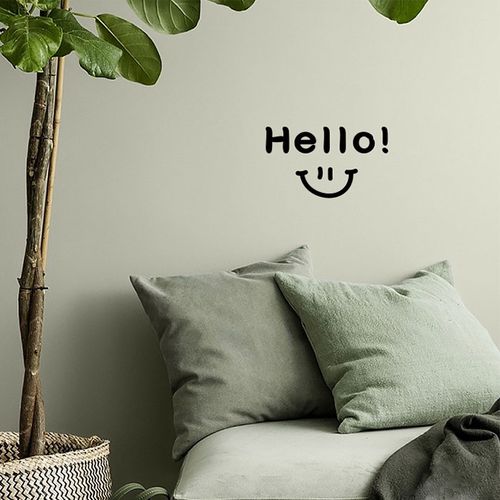 hello 笑脸玻璃贴纸 儿童可爱卡通墙贴 个性墙壁装饰