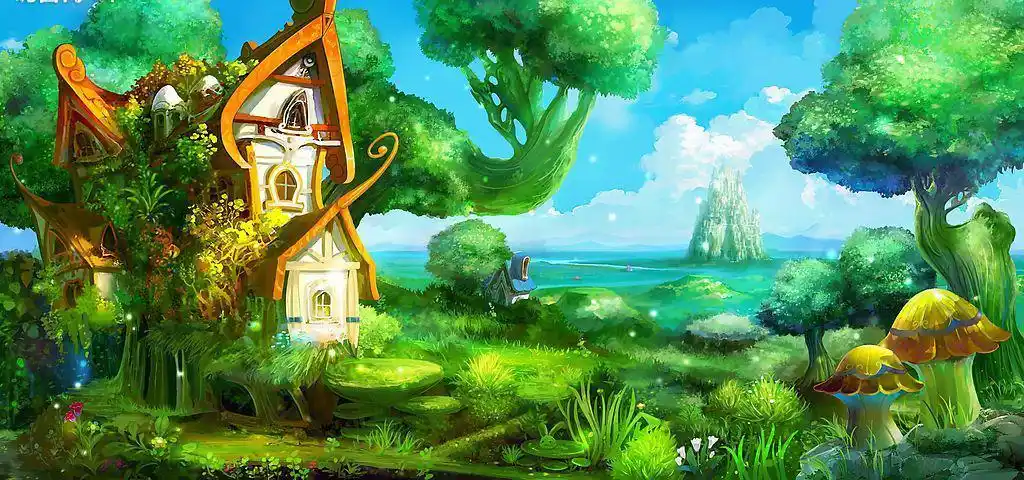 卡通童话森林唯美意境图片