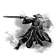 原创元素中国风水墨武侠人物