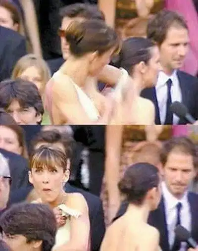 苏菲·玛索肩带滑落当众走光.