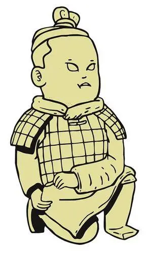 秦兵马俑简笔画q版