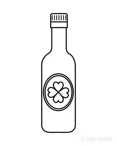 带三叶草的啤酒瓶插画-正版商用图片18969f-摄图新视界