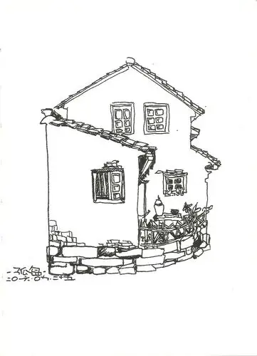 周庄写生-钢笔风景速写