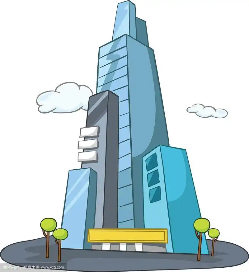 卡通的摩天大楼