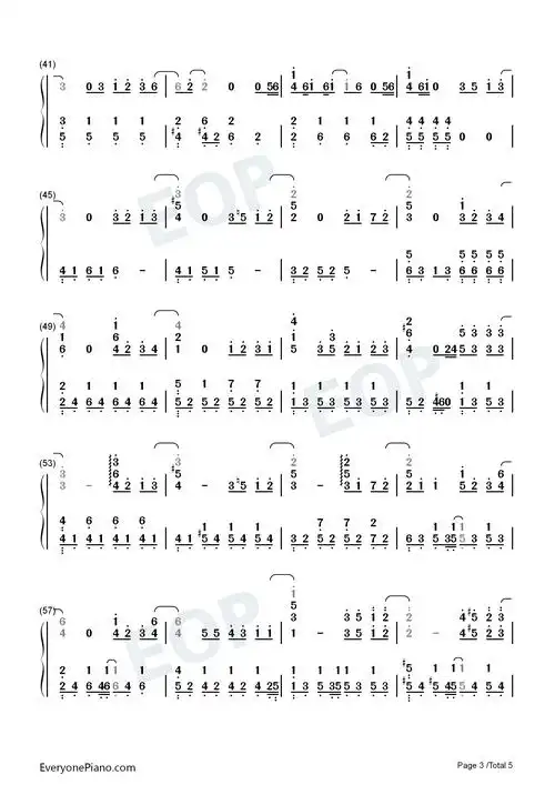 爱情废柴-周杰伦双手简谱预览3