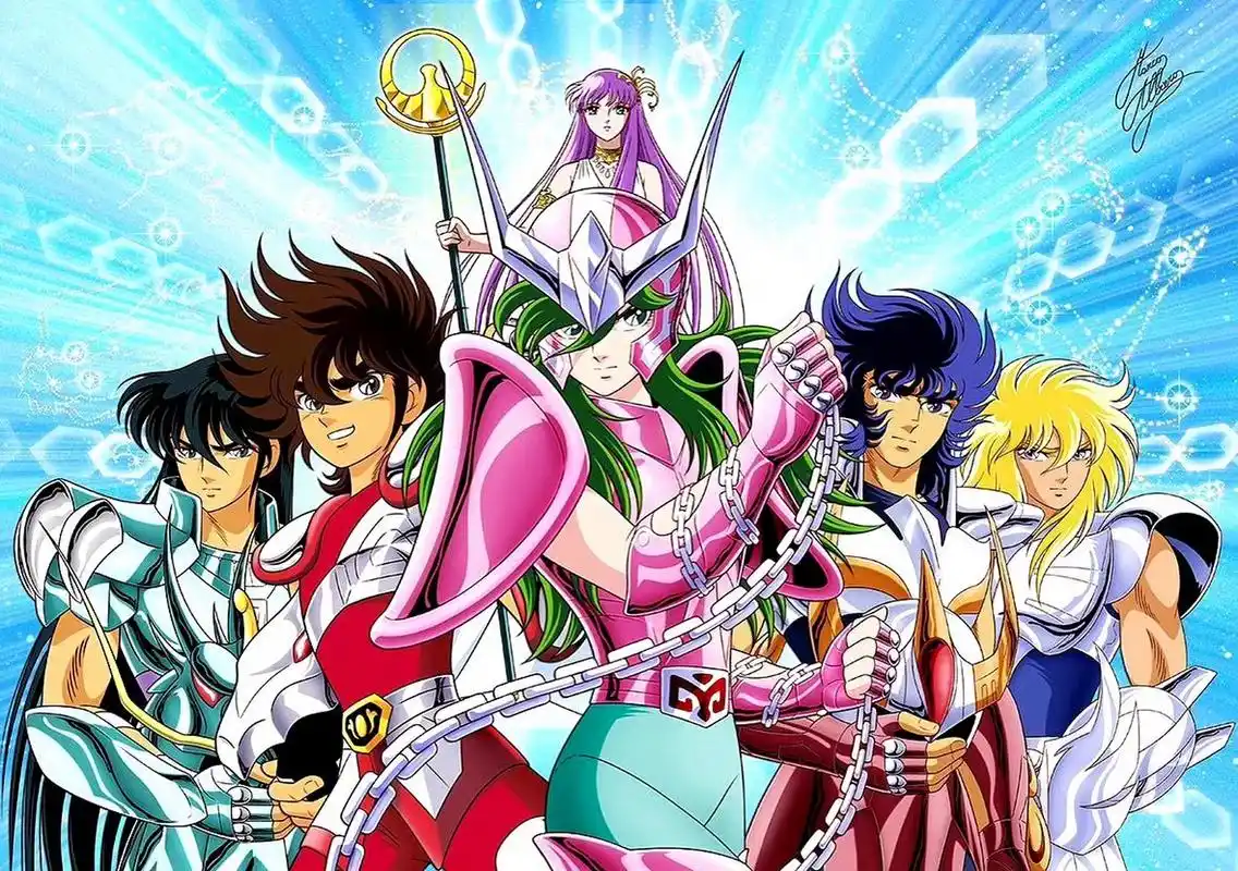 画师marco albiero新近创作的圣斗士星矢青铜五小强同人作品.