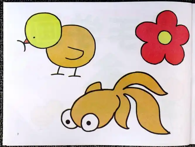 宝宝涂色儿童启蒙学画画入门起步简笔画幼儿涂鸦填色初学绘画临摹