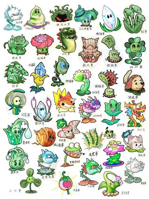 植物大战僵尸绘画草家族