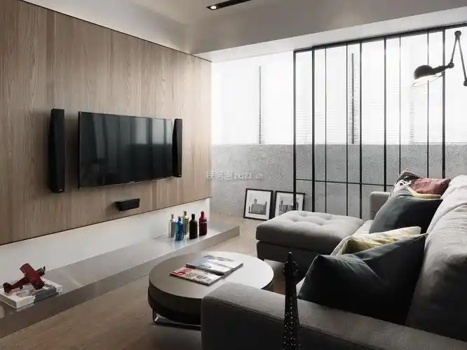 现代简约小户型电视背景墙设计图片_装信通网效果图
