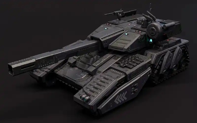 【坦克装甲车辆】科幻四履带电磁炮坦克