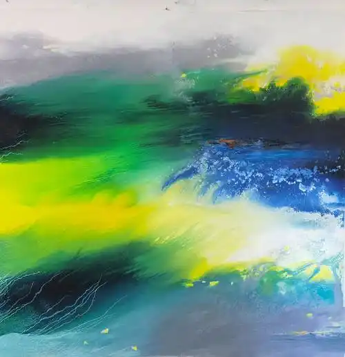 《三界》泼彩油画 160×160cm 2023 吕中元参展艺术家推介新意象的