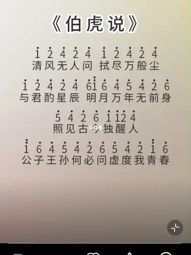 拇指琴琴谱伯虎说