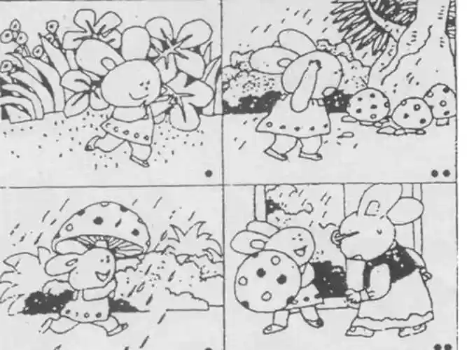 看图写话小兔的蘑菇伞ppt