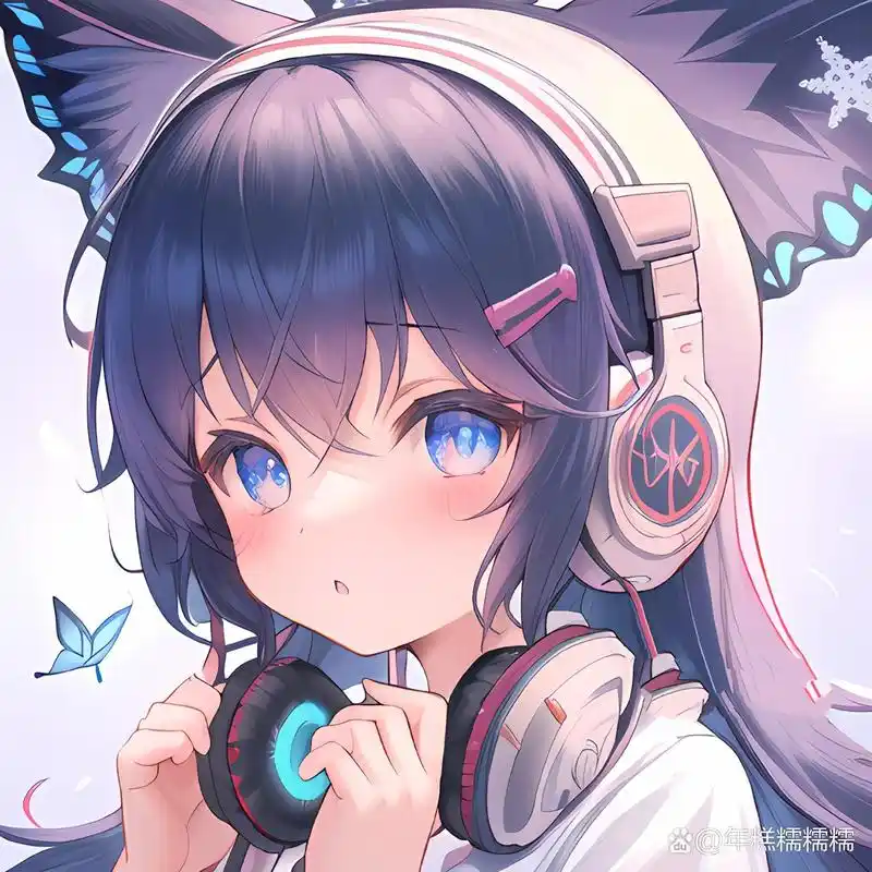 情侣头像(猫耳)戴耳机系列 你绝对没见过的头像,可爱惊艳情侣头像!