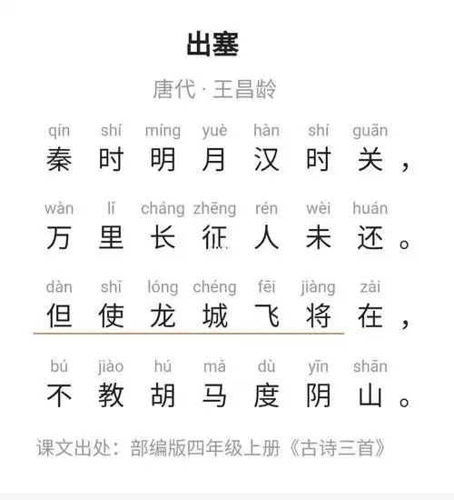 每天一首诗出塞王昌龄