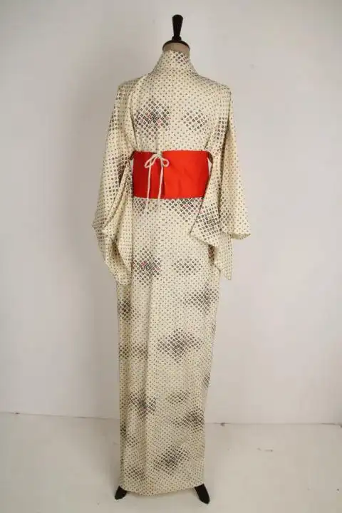 vintage古着日本传统民族服饰全印花付下浴衣和服写真舞台装18-92