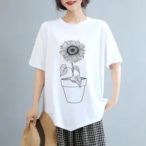 向日葵图案t恤