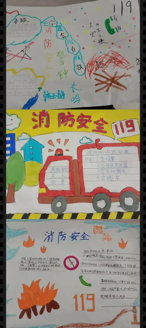 消防安全 牢记我心 ——张庄镇夹河小学四年级二班消防安全手抄报