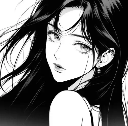 黑白漫女头|#女生头像