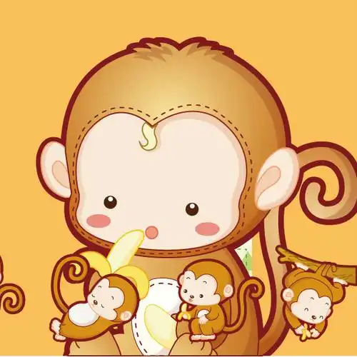 印花矢量图猴子十二生肖色彩黄色免费素材