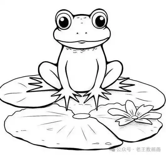 干货来了!18张青蛙简笔画线稿资料!
