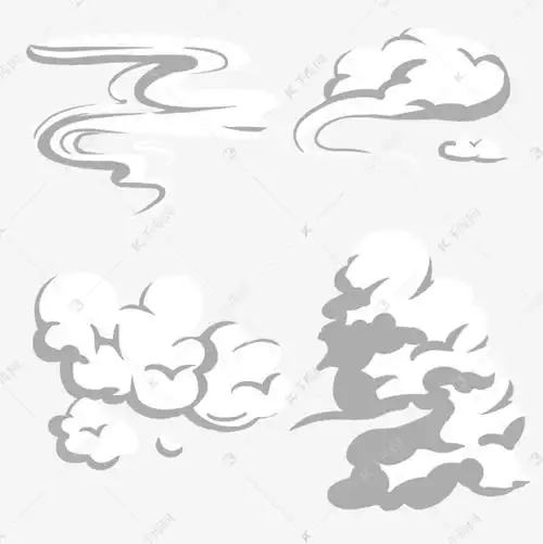 漫画烟雾漂浮云朵
