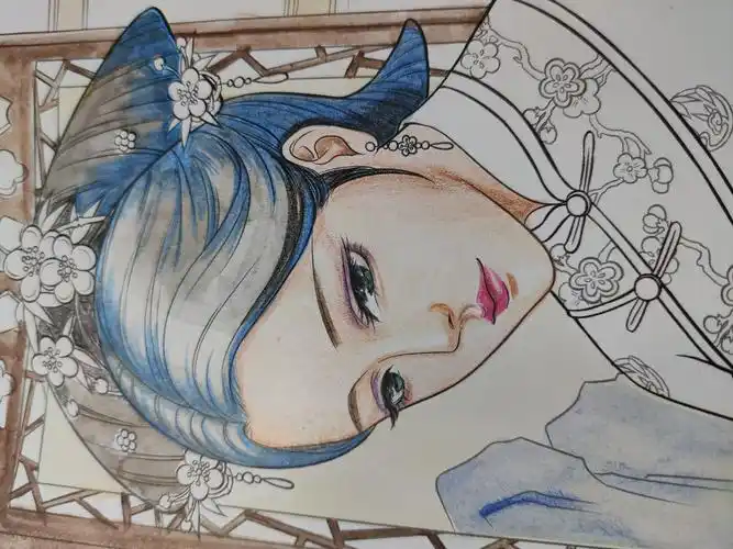 手绘涂色书清宫苑含步骤绘美女230