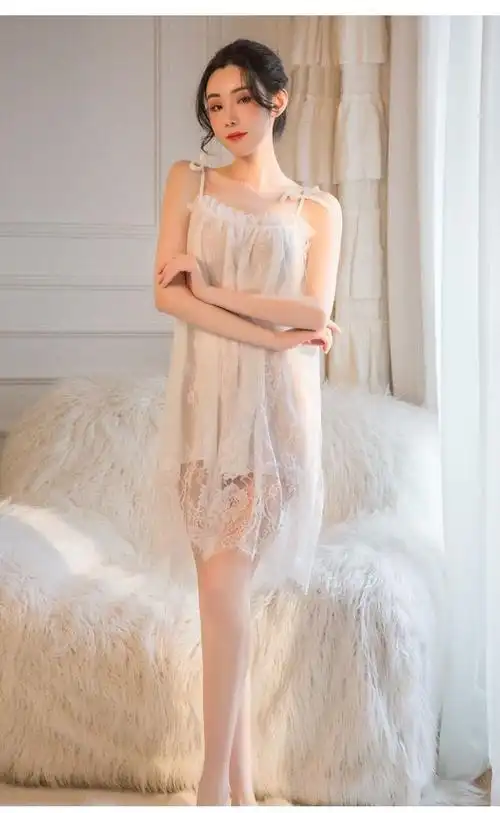 猫人miiow品牌冰丝睡衣夏季性感睡衣女蕾丝极度诱惑夏季火辣大码胖mm