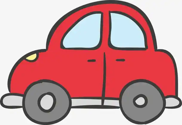 红色卡通手绘小汽车免抠素材免费下载_觅元素51yuansu.com